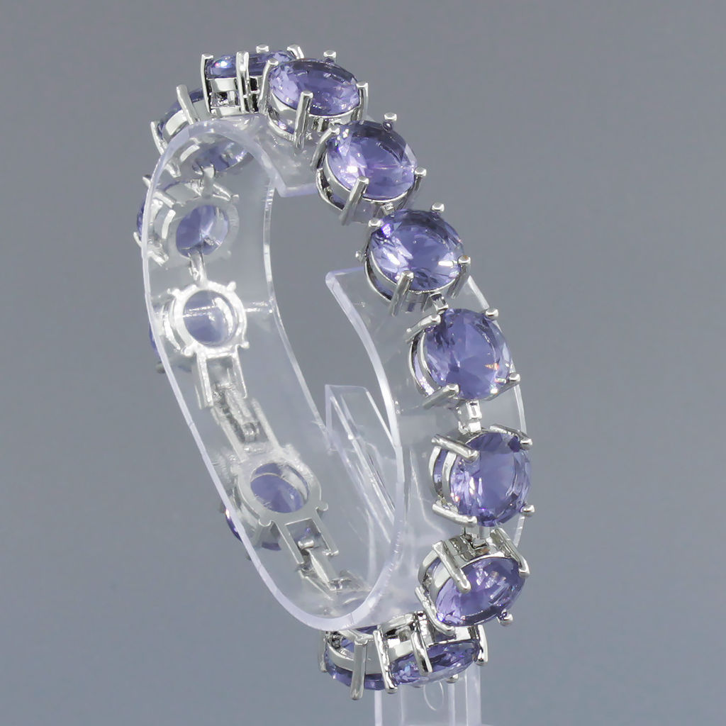 Александрит, браслет Католина, покрытие родий, длина 17,5см - Agat77 фото 2