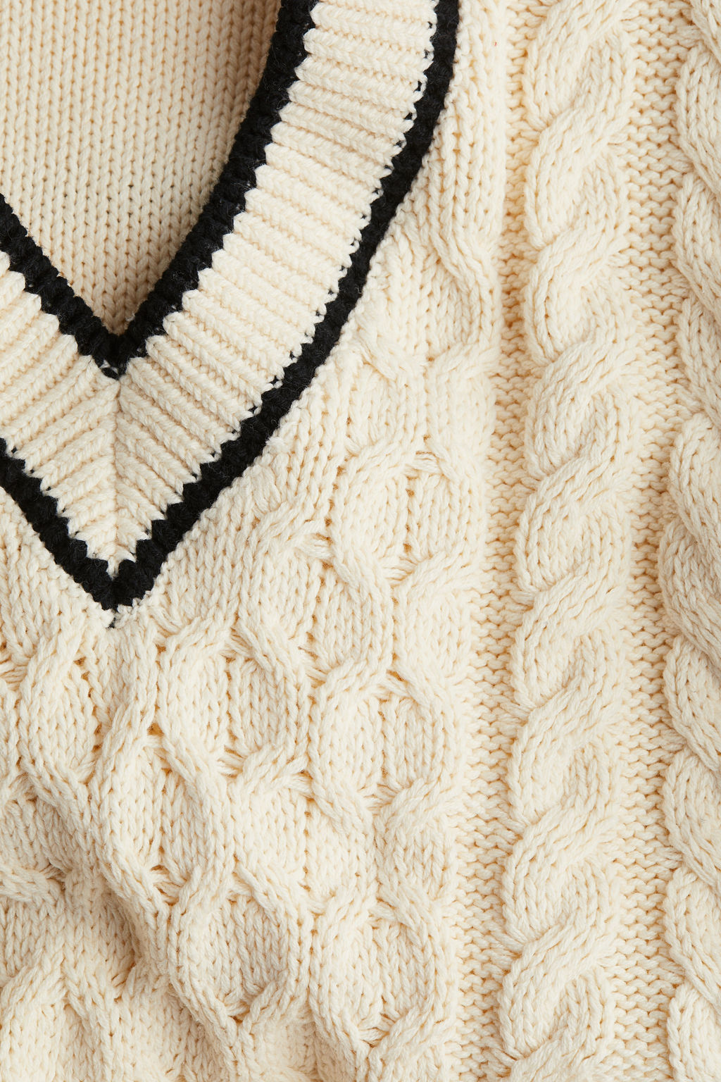 Jersey en punto trenzado con cuello de pico - H&m фото 2