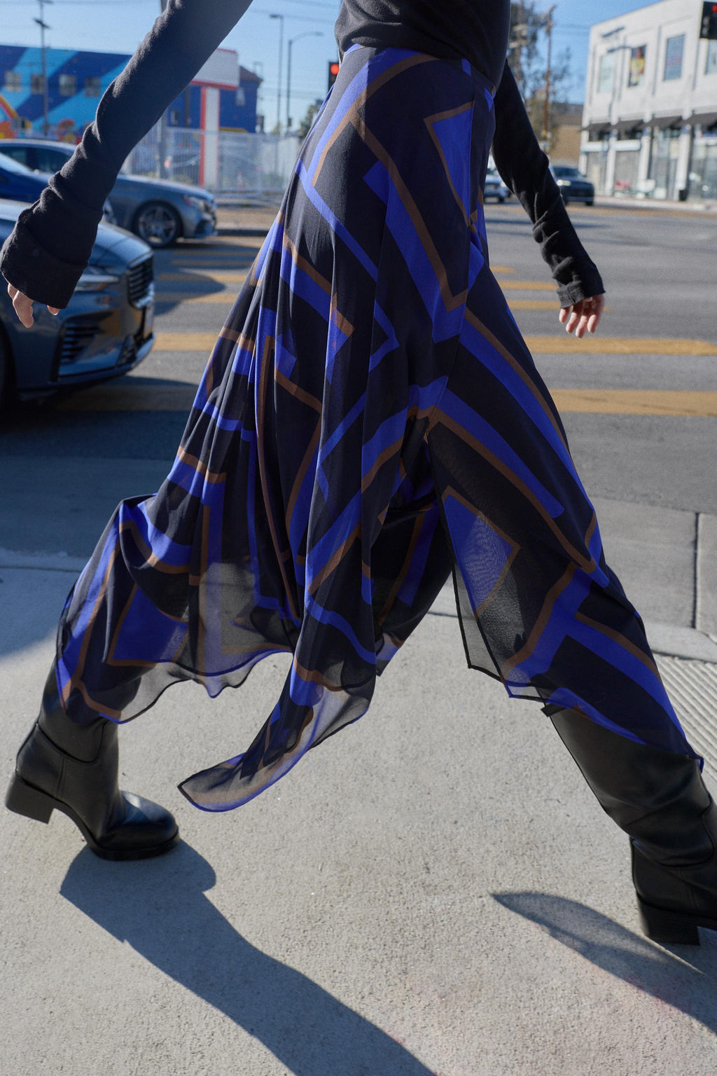 PRINTED ASYMMETRIC MIDI SKIRT - Zara фото 4