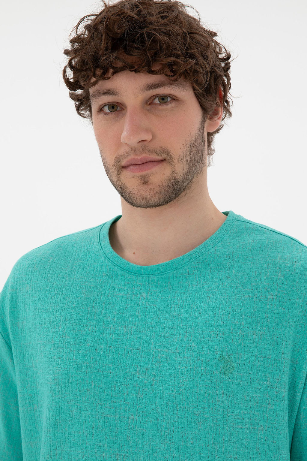 Erkek Comfort Fit Bisiklet Yaka Mint Jakarl_ _nterlok Ti__rt Sepette S_rpriz _ndirim - U.s. polo assn фото 2