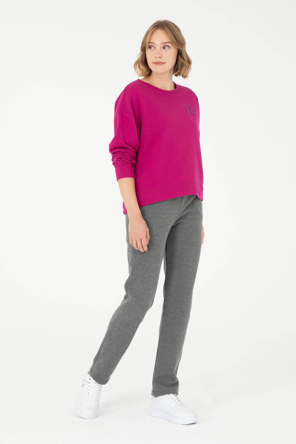 Женский базовый свитшот цвета фуксии - U.s. polo assn фото 4