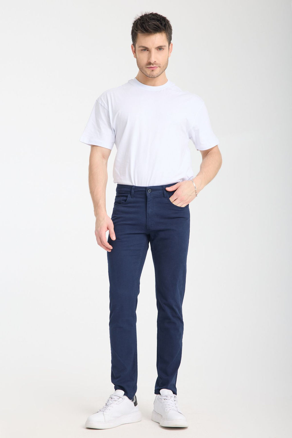 TRENDYOL MAN Lacivert Slim/Dar Paca Basic 5 Cep Esnek Gabardin Pamuklu Pantolon TMNSS25PL00020 - Trendyolmilla фото 6