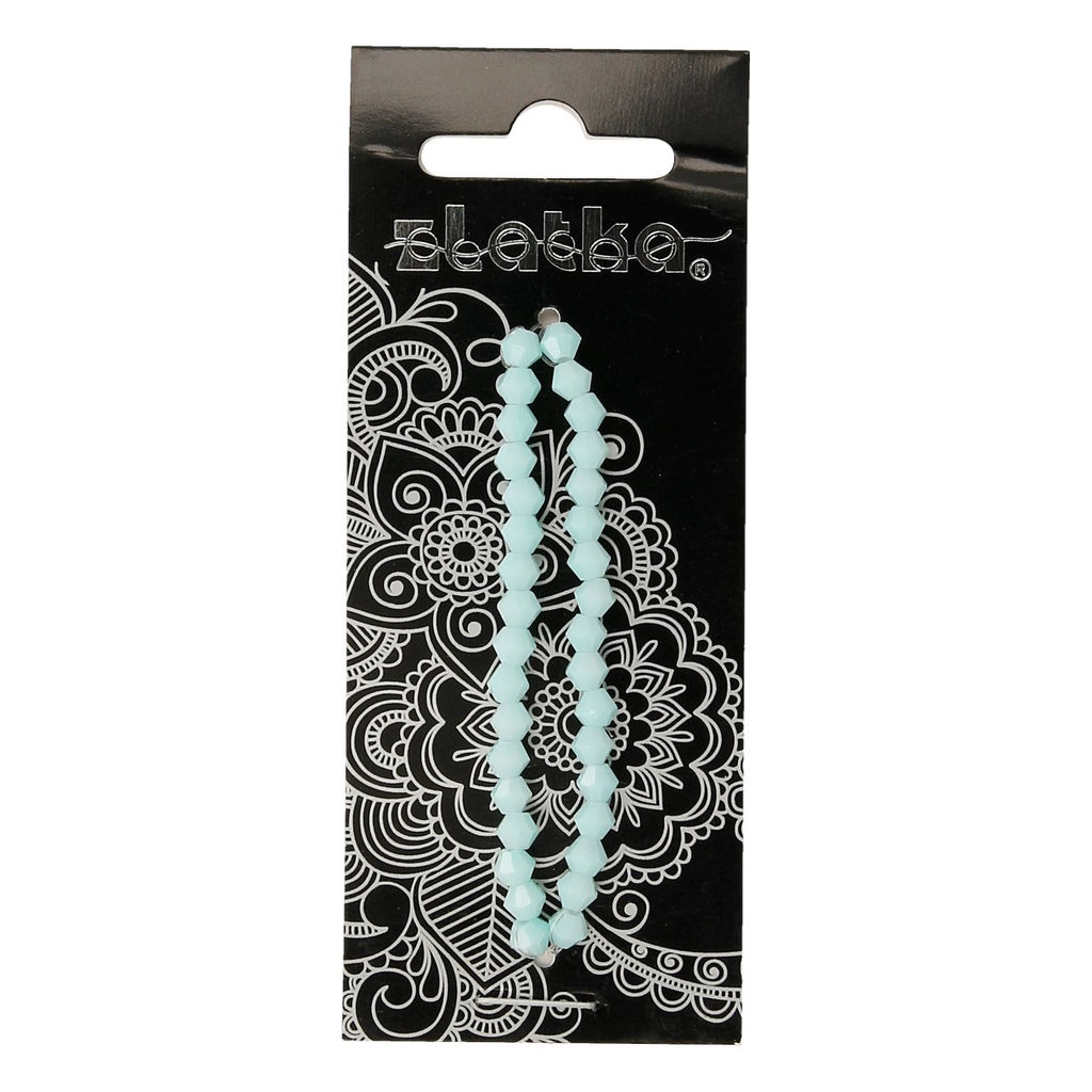 Бусина стеклянная Zlatka GBA-01 4 х 4 мм 34 шт на подложке в пакете с европодвесом №42 мятный - Preciosa фото 3