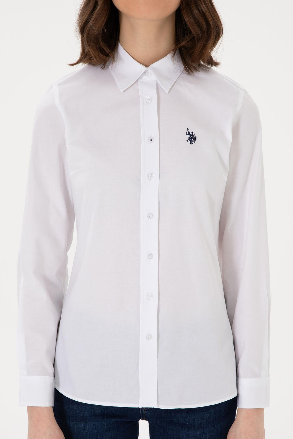 Kad_n Beyaz Uzun Kollu Basic G_mlek Sepette S_rpriz _ndirim - U.s. polo assn фото 6