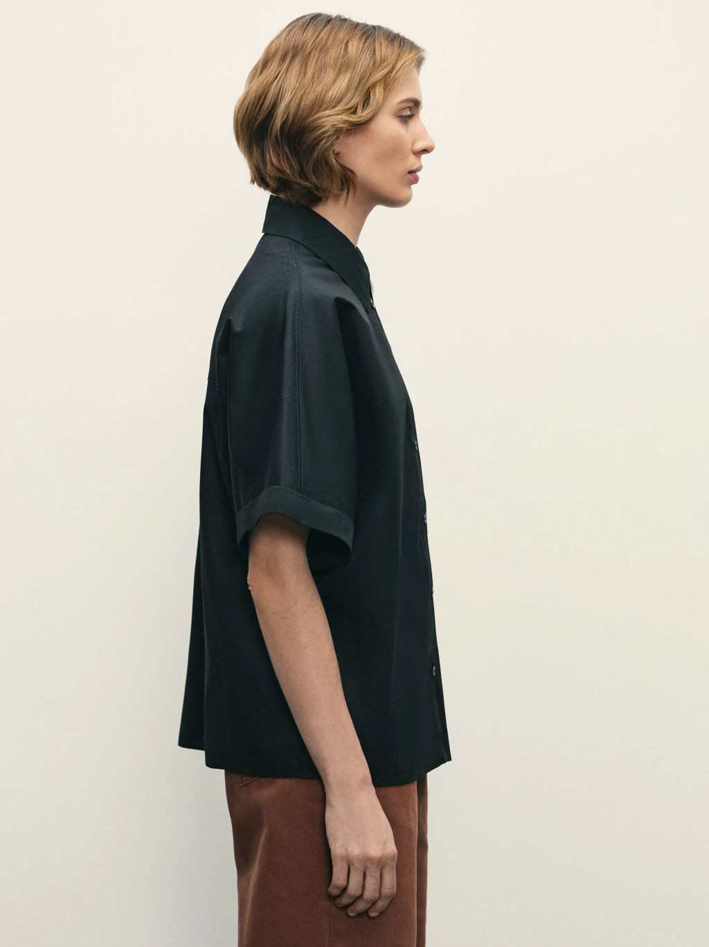 Рубашка из хлопка с коротким рукавом / Zarina  фото 5