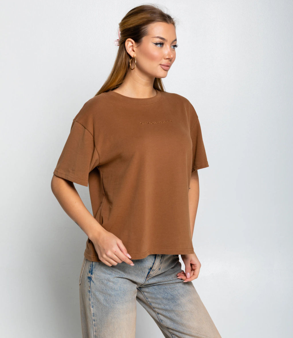 Футболка #КТ8037, коричневый