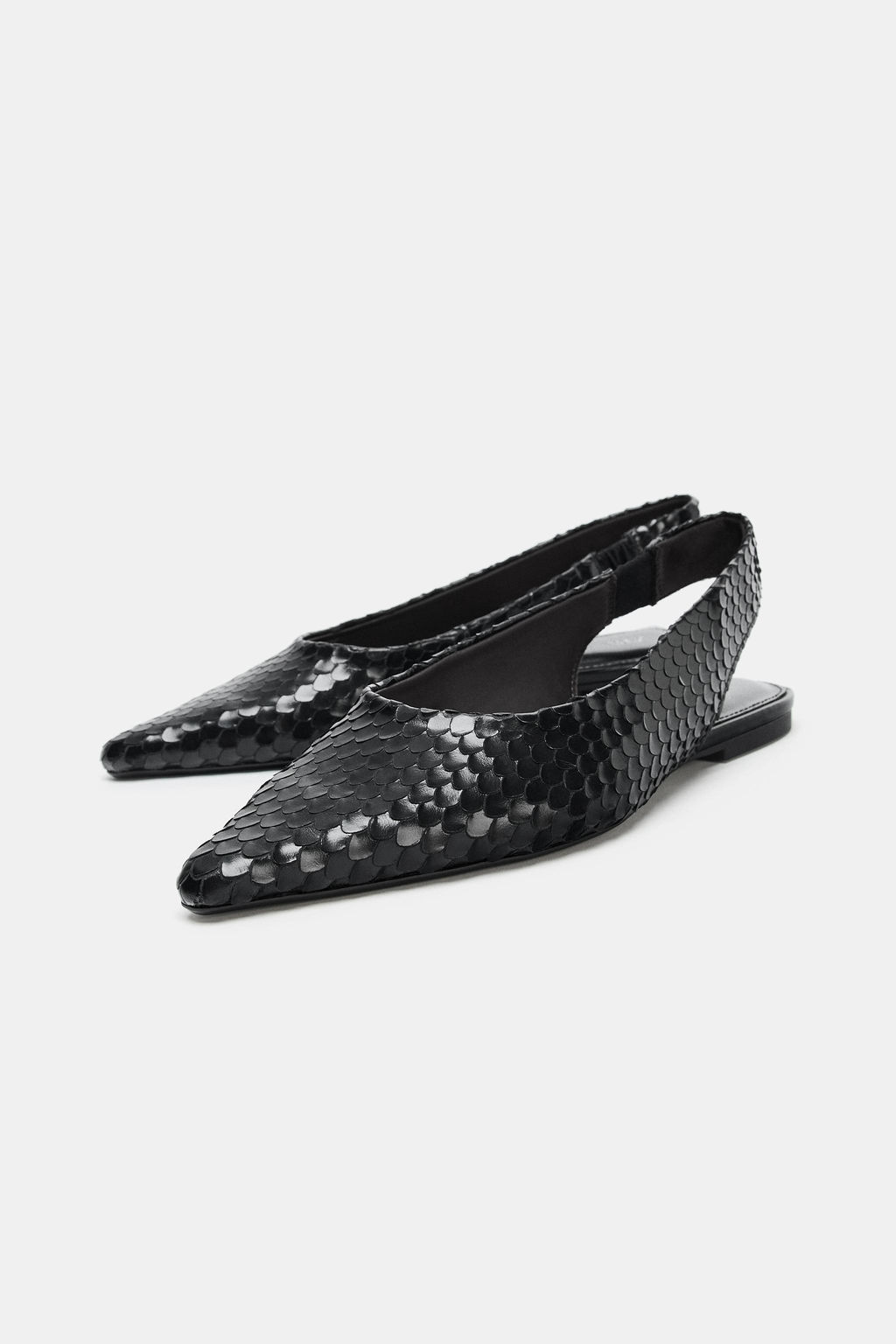 POINTED LEATHER BALLET FLATS - Zara фото 4