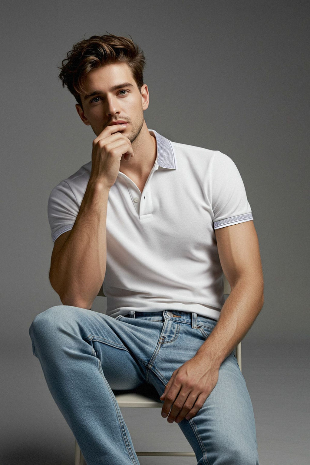 TRENDYOL MAN Beyaz Regular/Normal Kesim Polo Yaka T-shirt TMNSS25PO00033 - Trendyolmilla фото 5