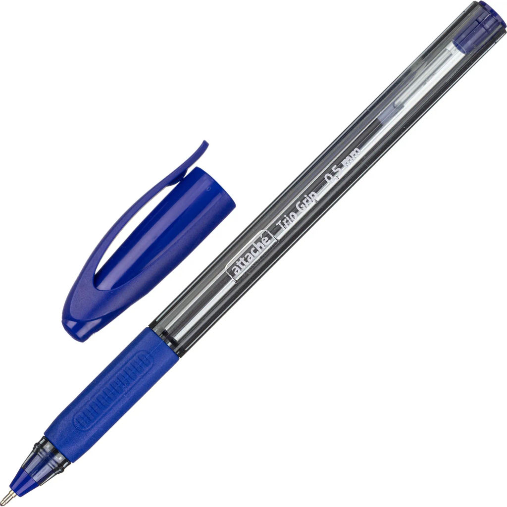 Ручка шариковая неавтомат. Attache Glide Trio Grip,масл,син.ст,манж  фото 2