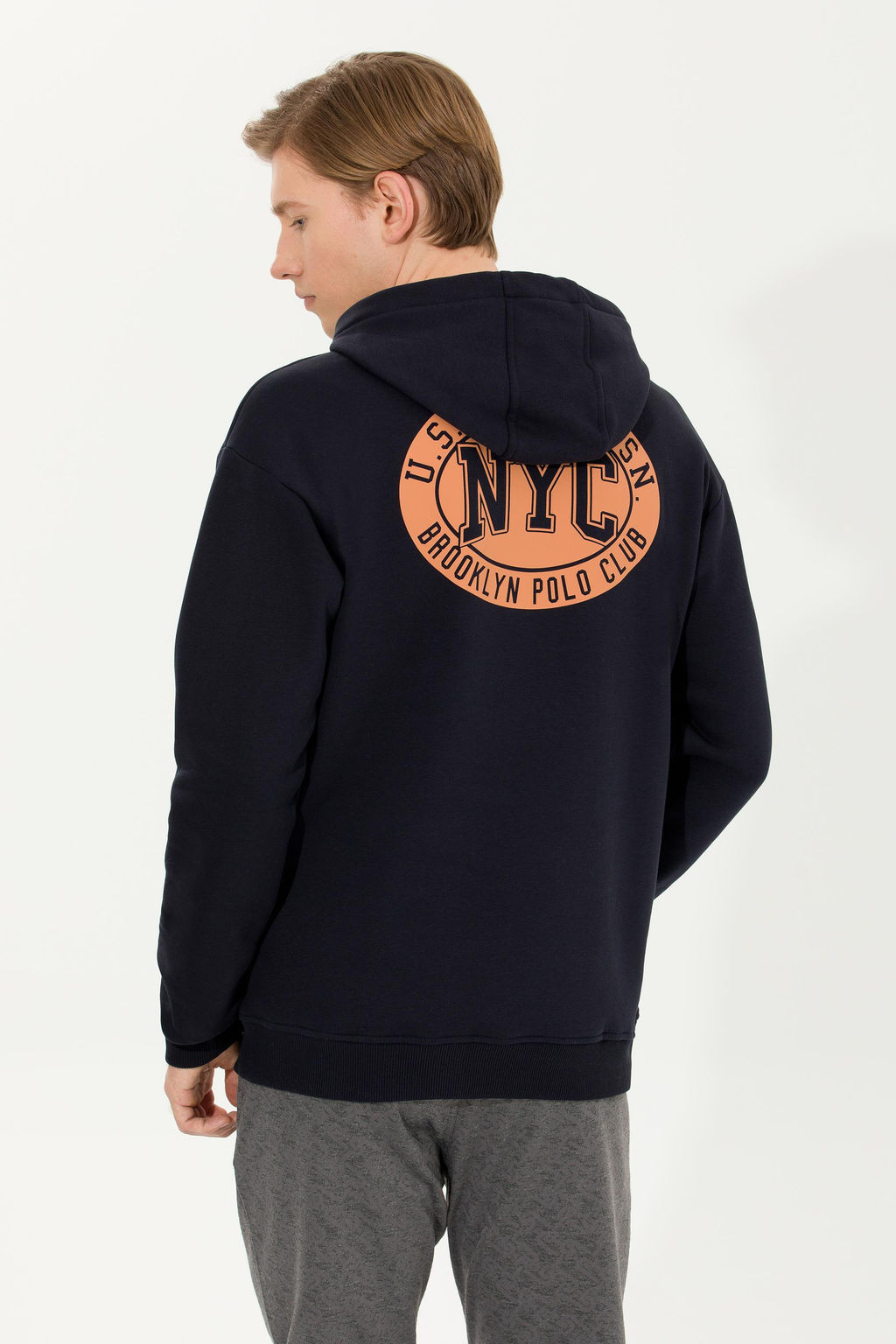 U. S. Polo Assn Мужская темно-синяя комфортная толстовка с капюшоном - U.s. polo assn фото 19