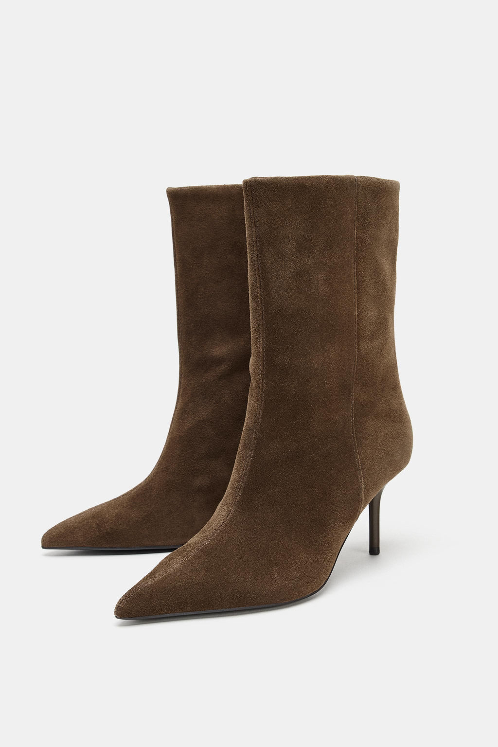 LEATHER HIGH-HEEL ANKLE BOOTS - Zara фото 4