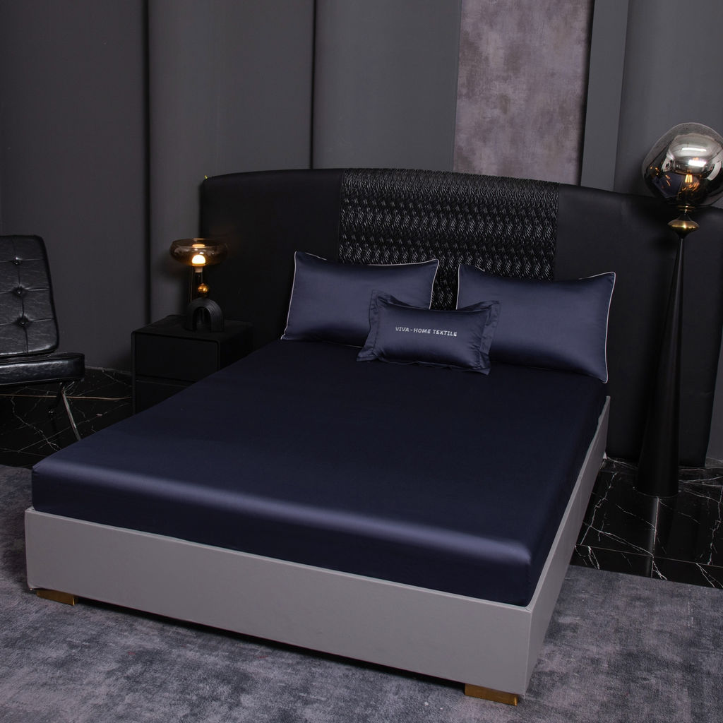 Комплект постельного белья Однотонный Сатин Премиум на резинке OCPR011 180*200*30;160*200*30;140*200*30 Дуэт Семейный 4 Наволочки