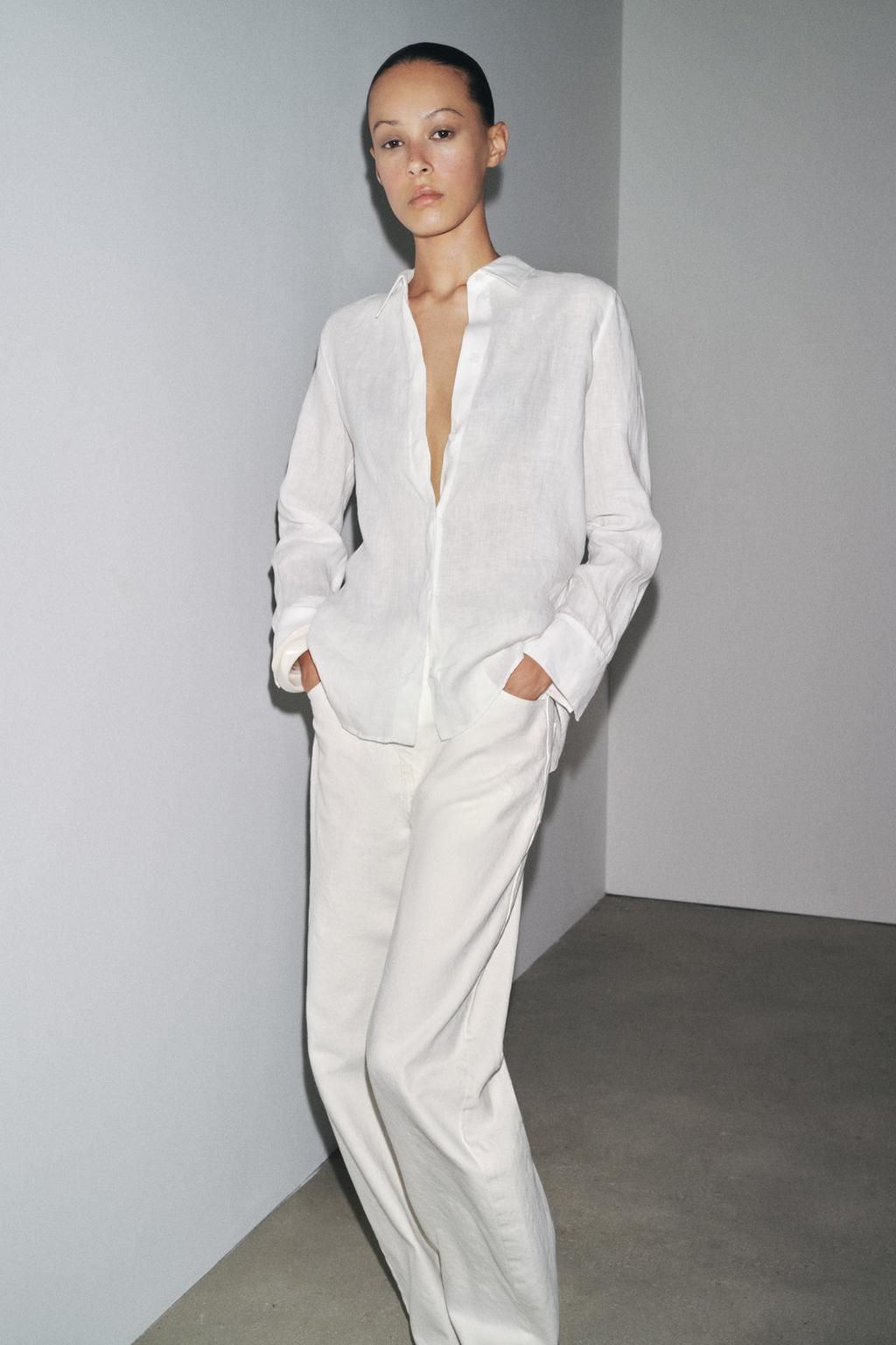 ZW COLLECTION 100% LINEN SHIRT - Zara фото 13