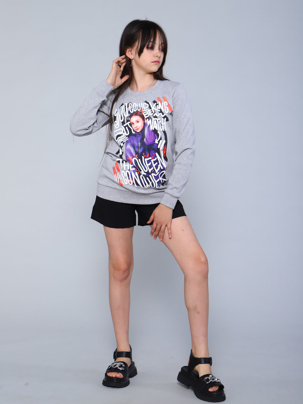 Худи "Лиза" серый