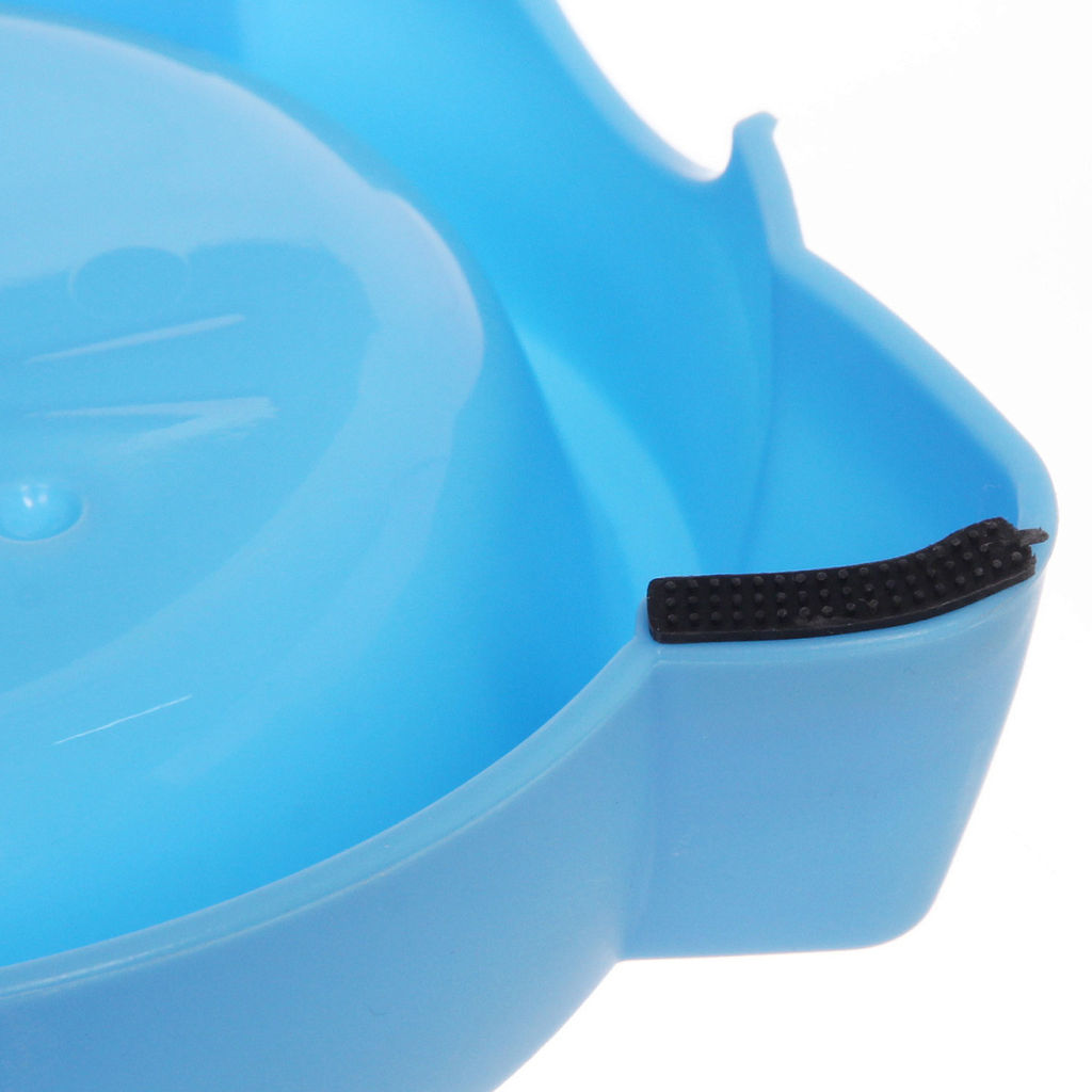 Цена за 2 шт. Миска пластиковая двойная "Мр. Томас", цвет голубой, 27,5*14,5*3,8см