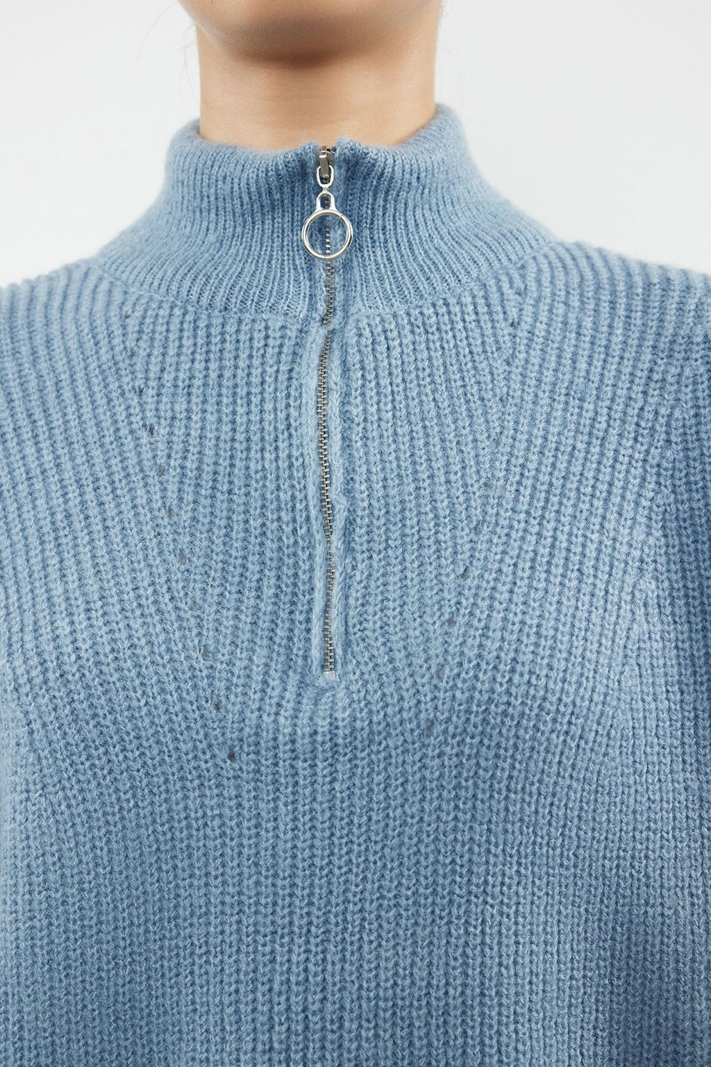 Antrasit Couple Yumusak Dokulu Fermuarl? Triko Kazak TWOAW20XS0009 - Trendyolmilla фото 35