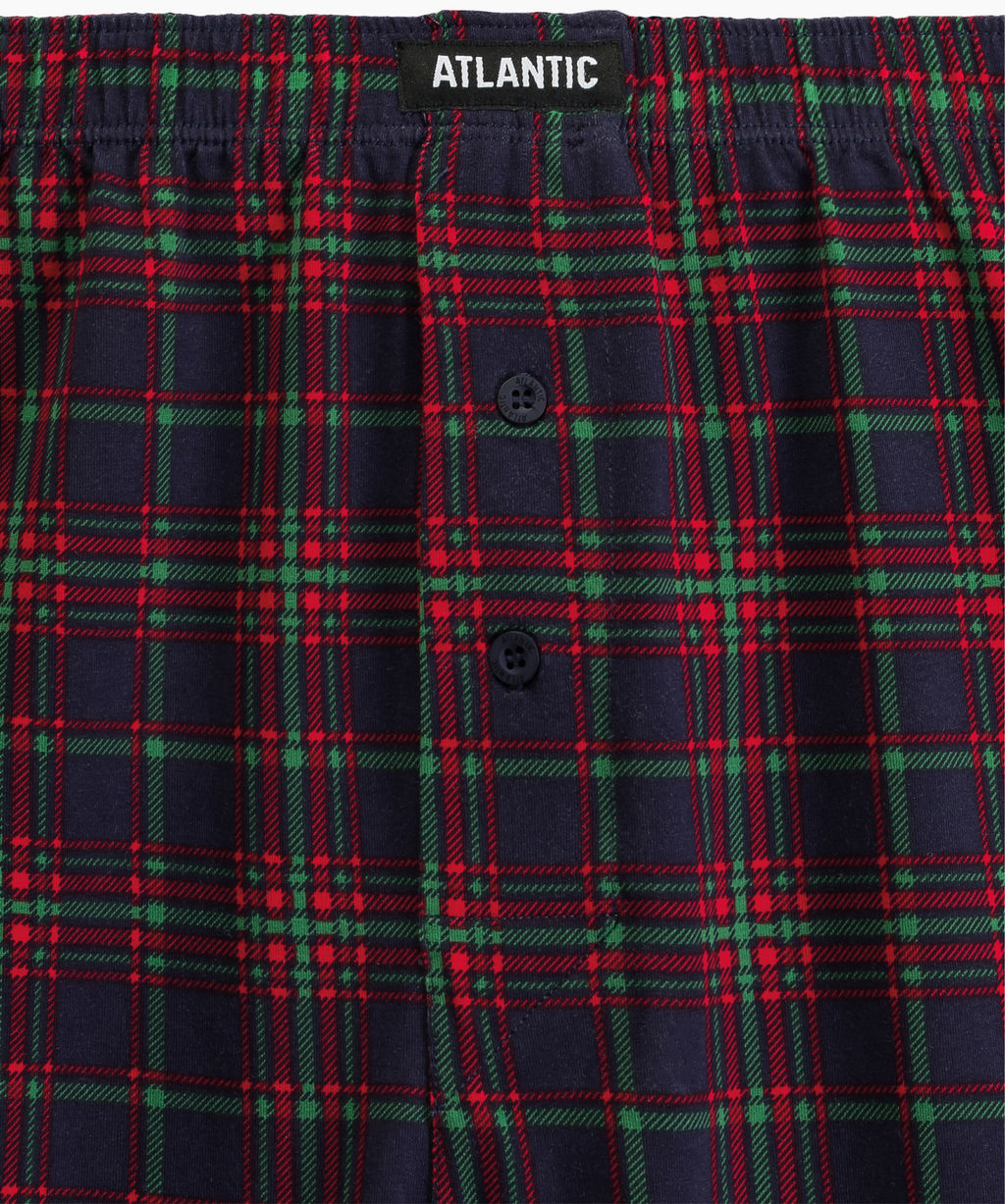 ATLANTIC 2GMB-013 Трусы боксеры Check - набор 2 шт. темно-зеленый + темно-синий  фото 5