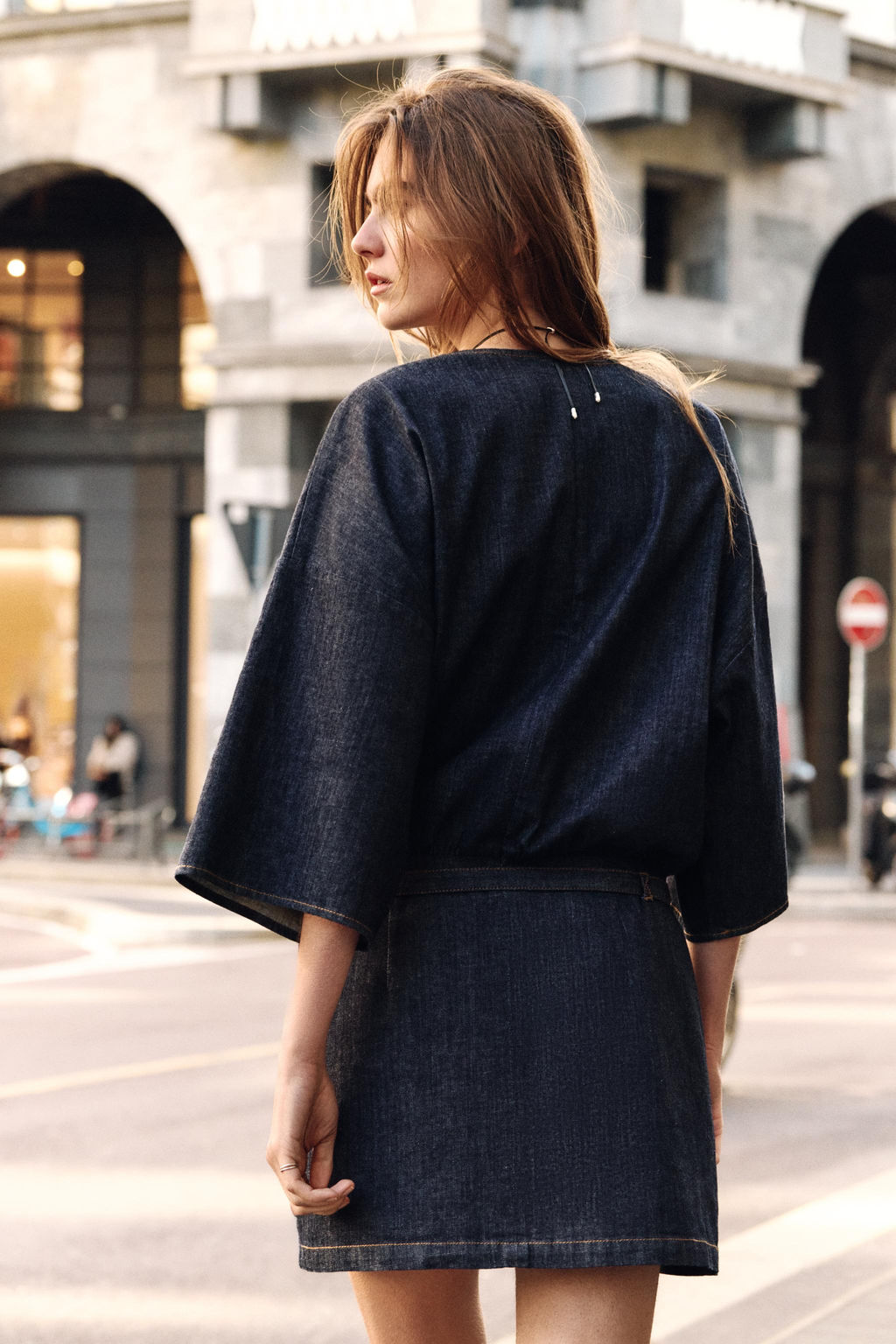 VESTIDO Z1975 CORTO DENIM CINTUR?N / Azul - Zara фото 6