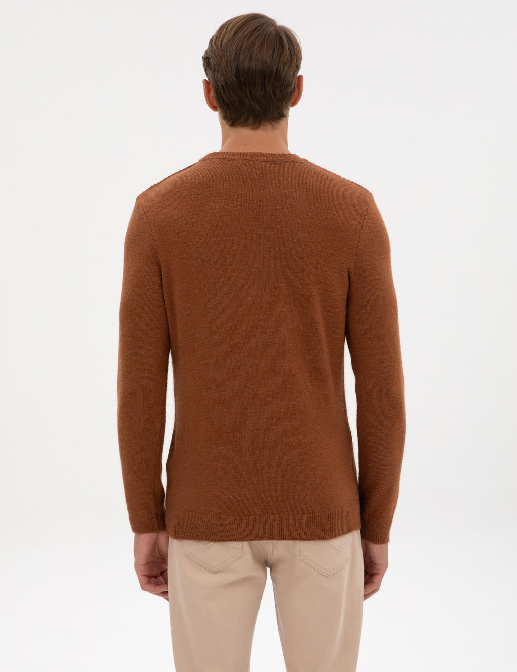 Kahverengi Regular Fit Bisiklet Yaka Triko Kazak - Pierre cardin фото 5