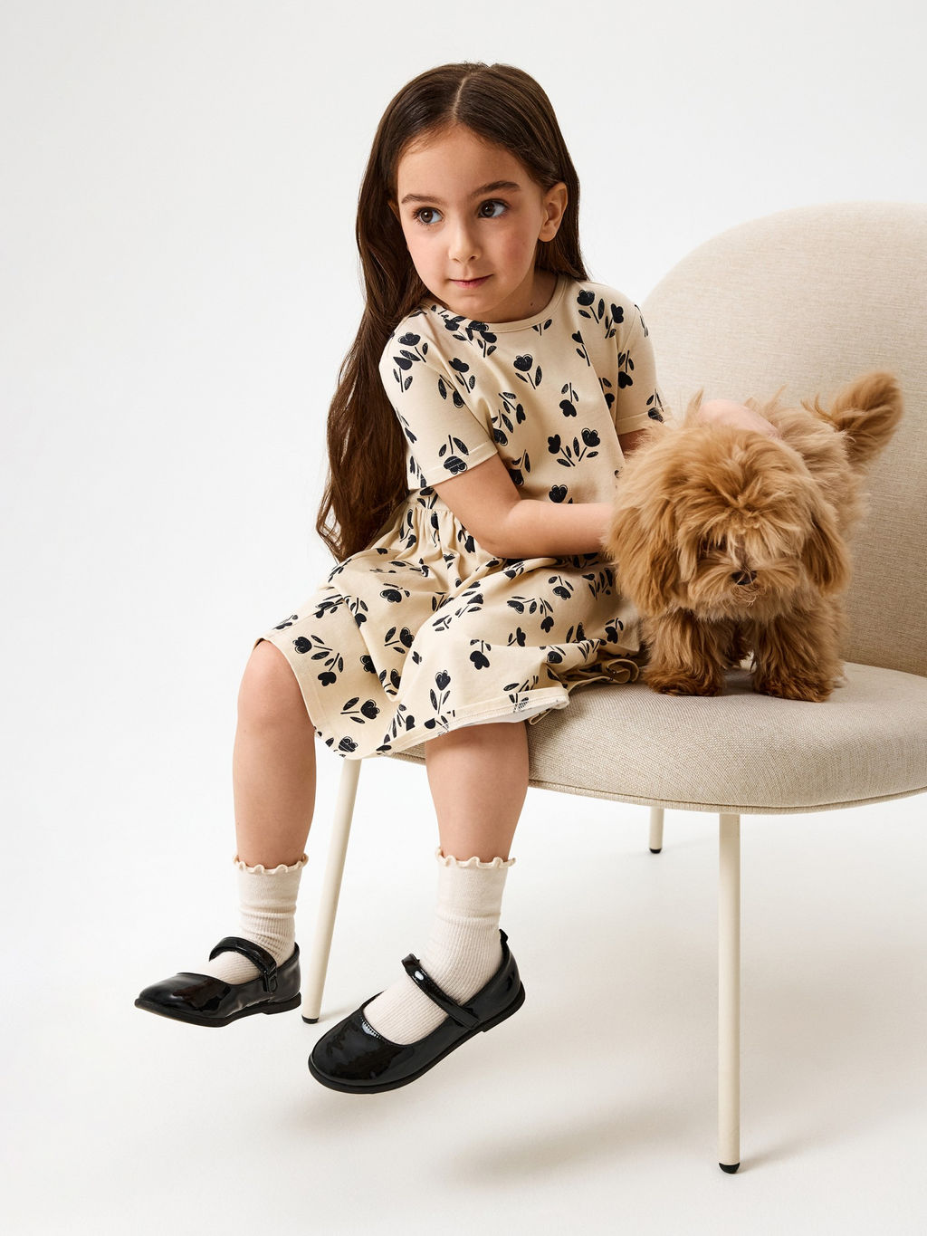 ACOOLA / Платье детское для девочек Marka бежевый принт фото 6