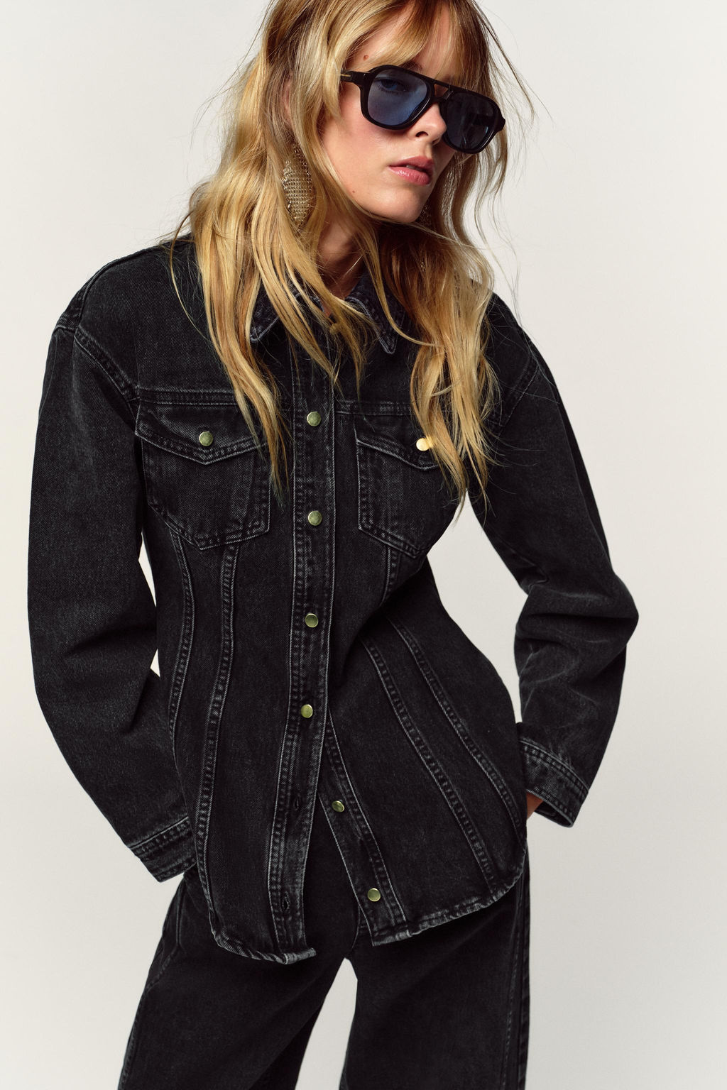 Z1975 FITTED DENIM SHIRT - Zara фото 2