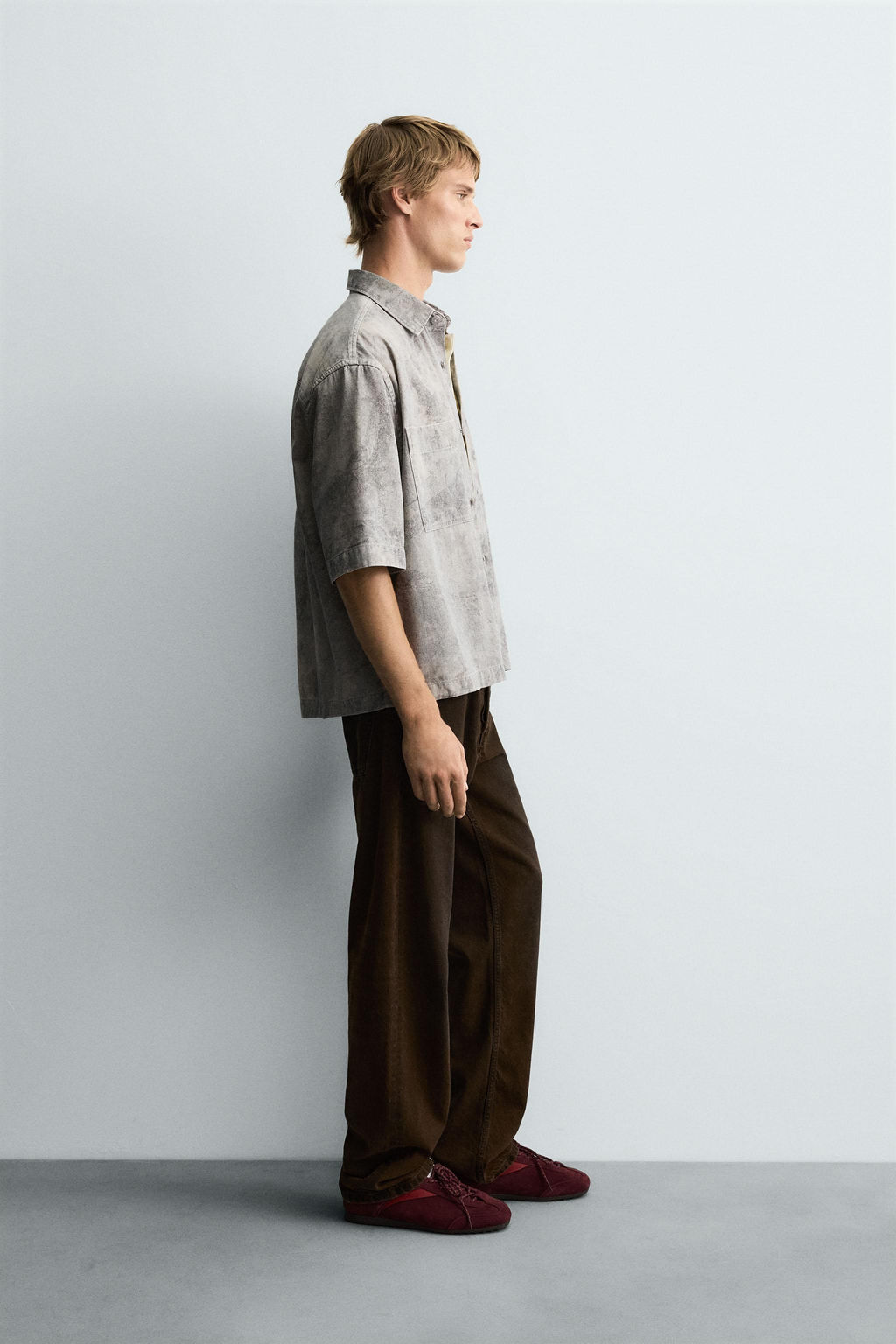 RELAXED FIT ABSTRACT PRINT SHIRT - Zara фото 4