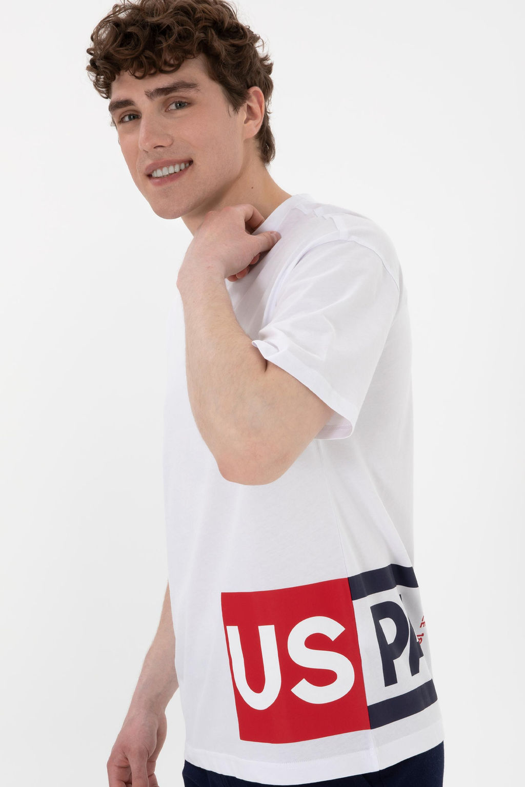 Erkek Bisiklet Yaka Beyaz Ti__rt Sepette S_rpriz _ndirim - U.s. polo assn фото 3