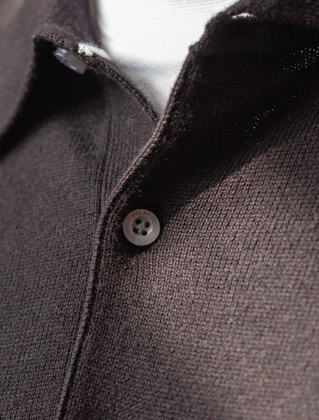 Джемпер-поло Vilatte из хлопка с нейлоном черный  фото 3