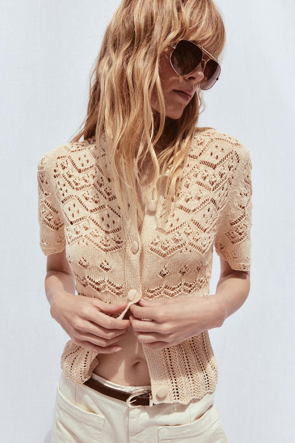 POINTELLE KNIT CARDIGAN - Zara фото 2