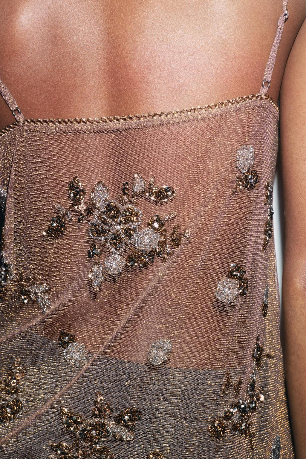 BEADED METALLIC THREAD TOP - Zara фото 3