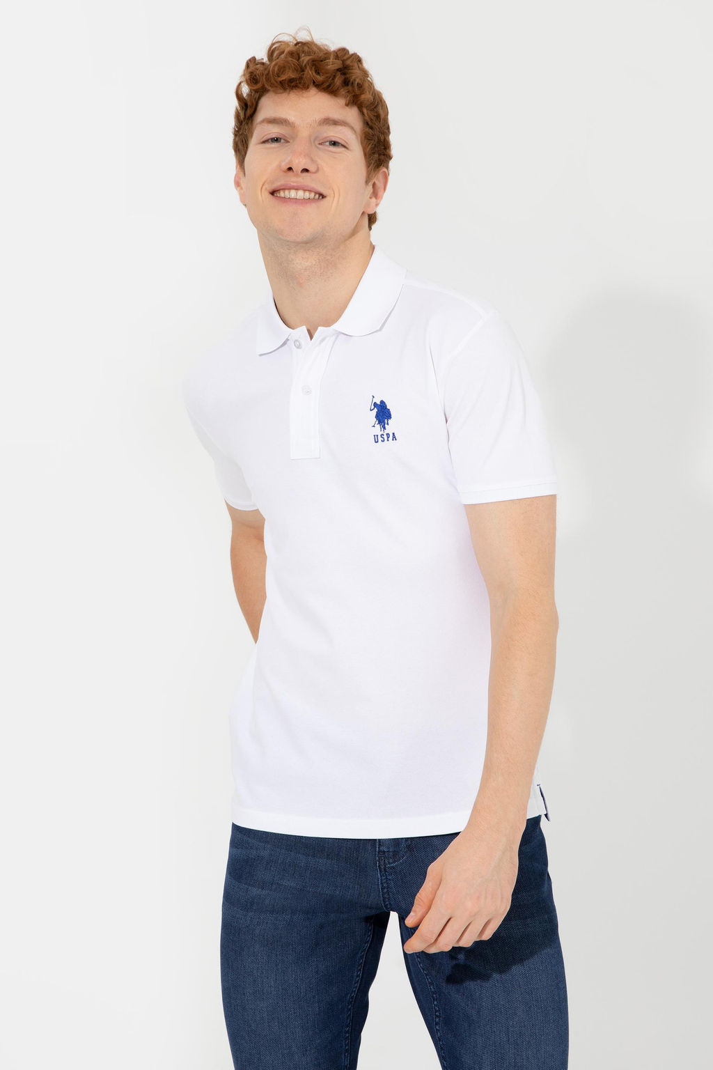 Мужская белая базовая футболка - U.s. polo assn фото 3