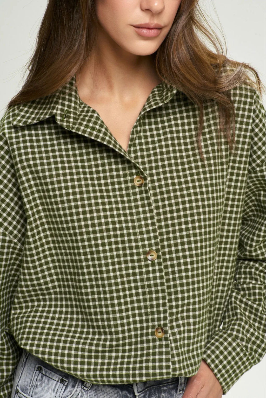Рубашка Oversized в клетку Green