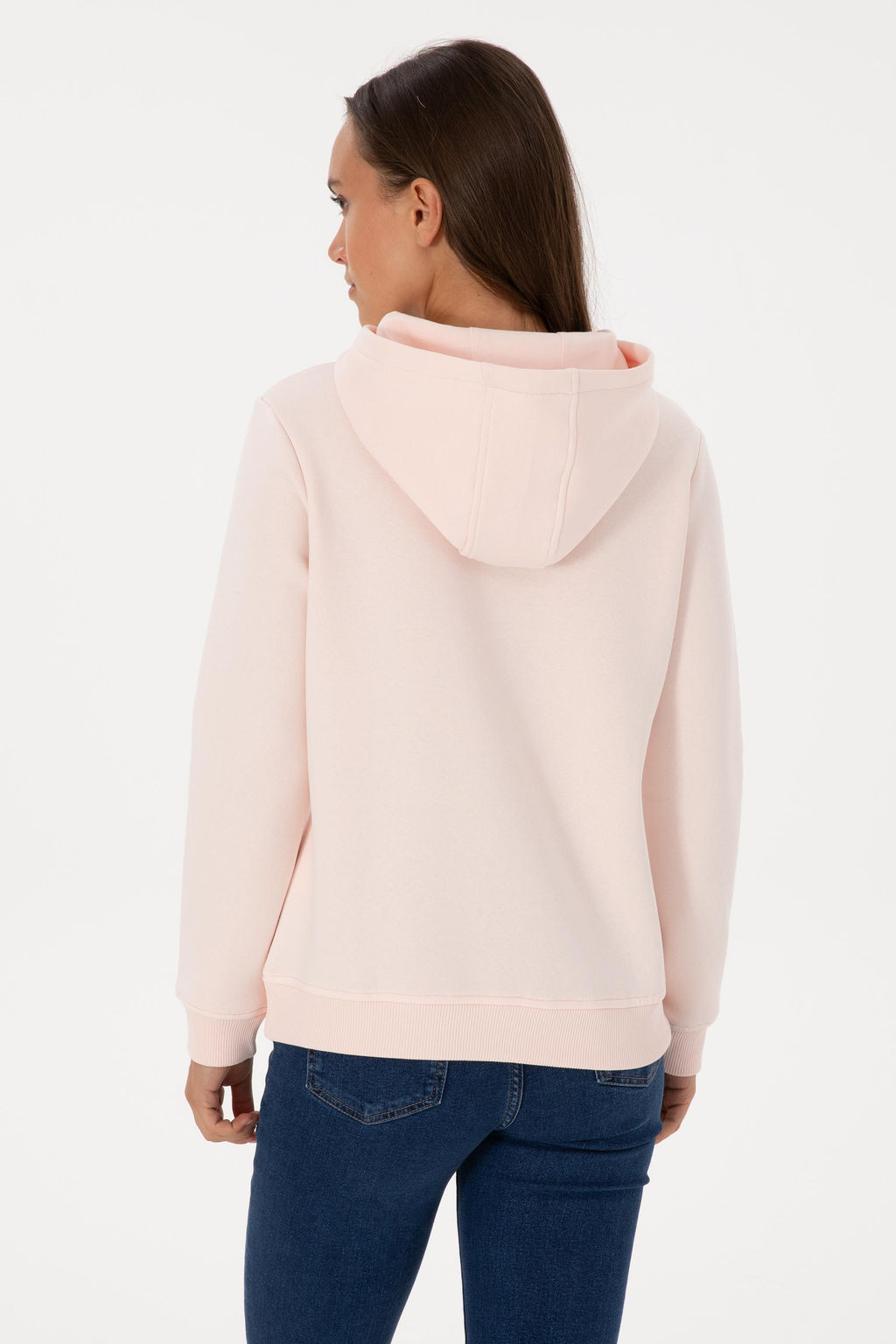Kad_n A__k Pembe _ardonlu Kap__onlu Basic Sweatshirt - U.s. polo assn фото 5