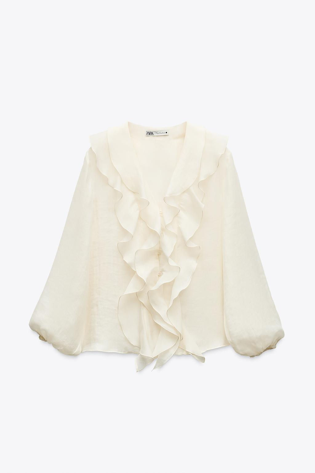 ZW COLLECTION RUFFLED SHIRT - Zara фото 13