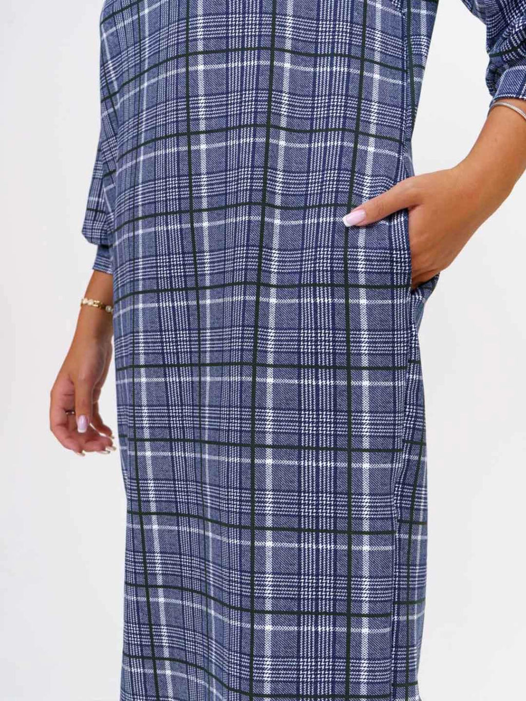 Платье женское, цвет синий белый