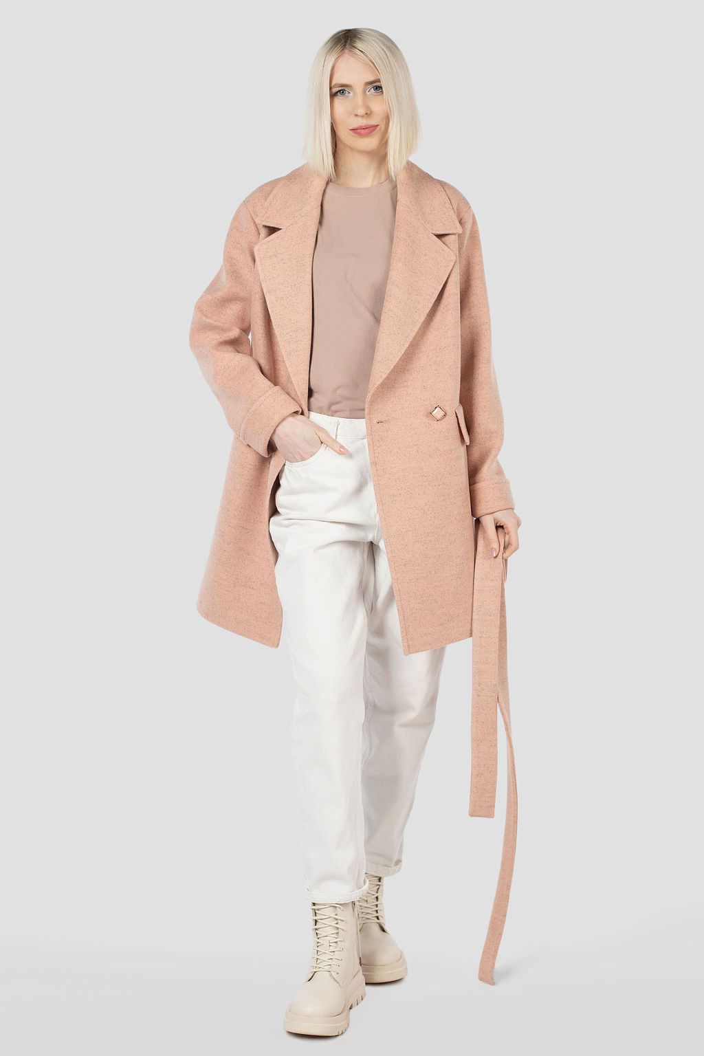 Пальто женское демисезонное (пояс) - El podio фото 2