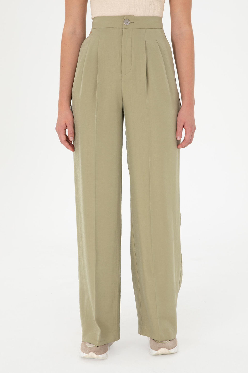 Женские брюки из плотной ткани светло-хаки Неожиданная скидка в корзине - U.s. polo assn фото 2