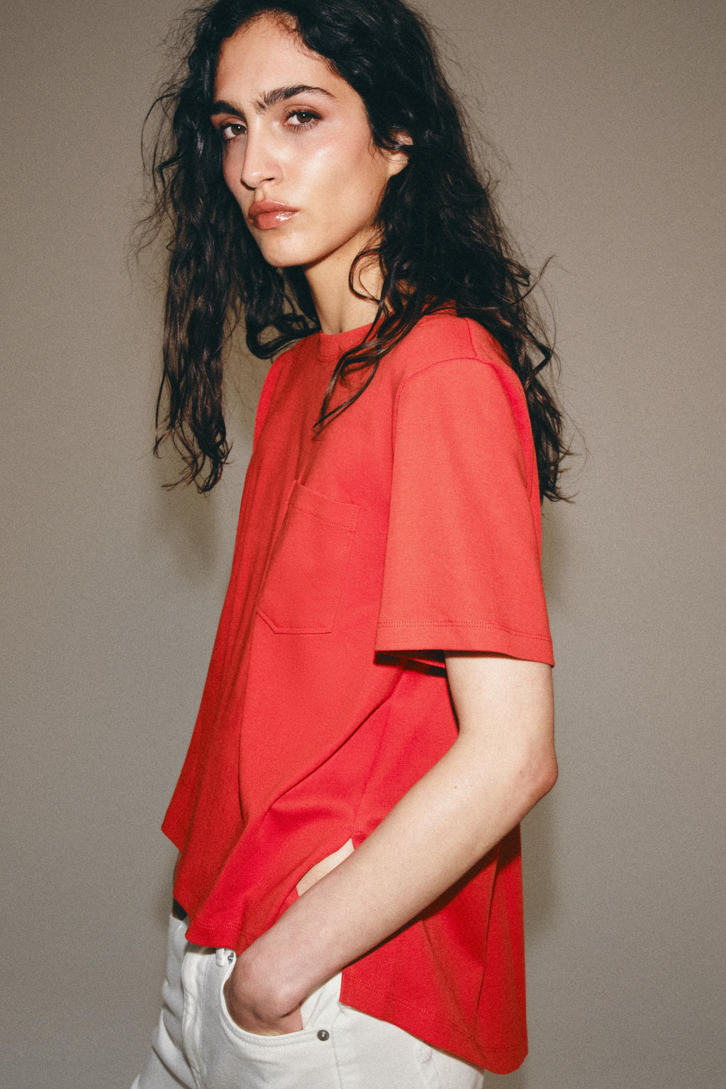 CAMISETA INTERLOCK BOLSILLO / Coral - Zara фото 2
