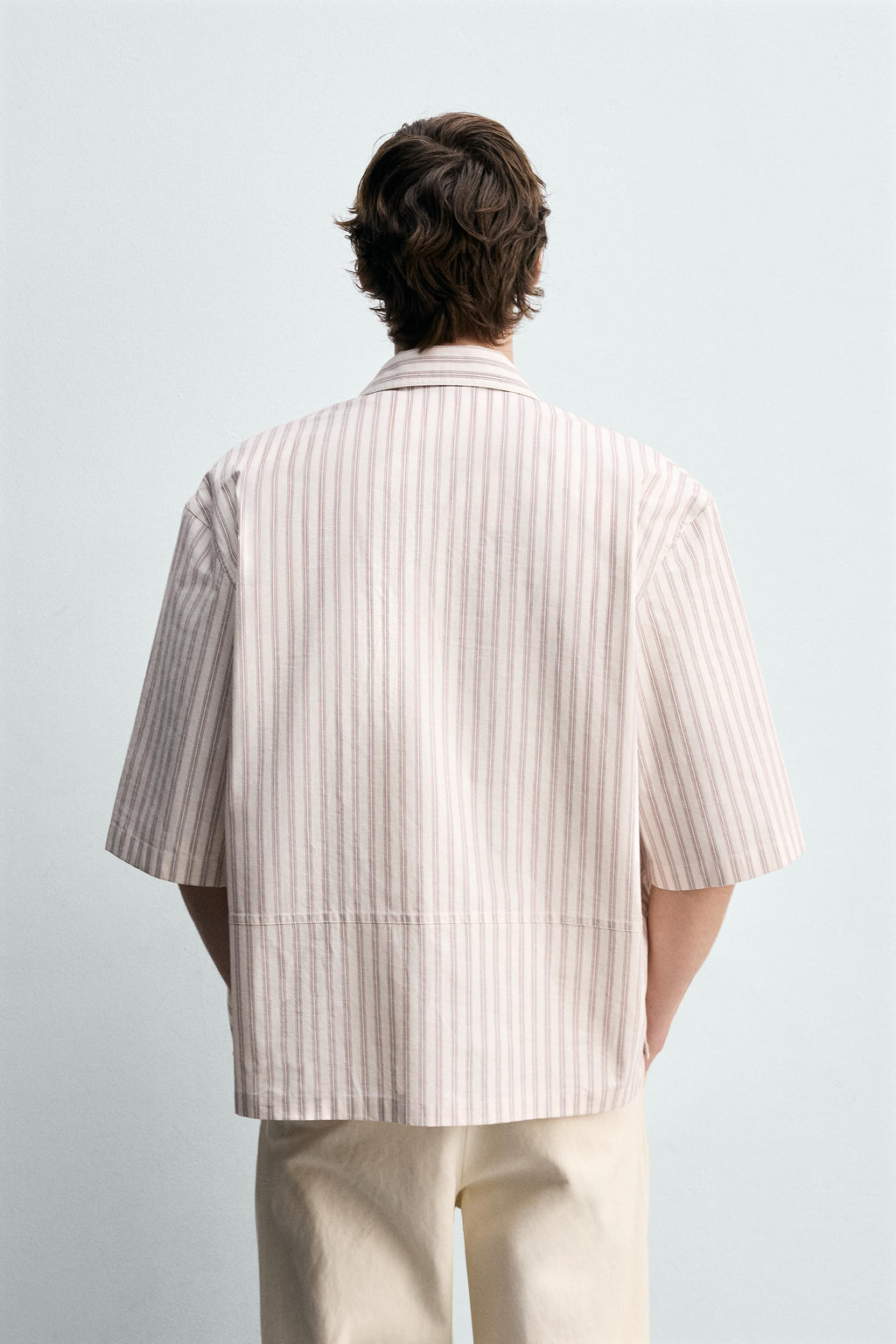 CAMISA RELAXED FIT RAYAS / Crudo - Zara фото 3