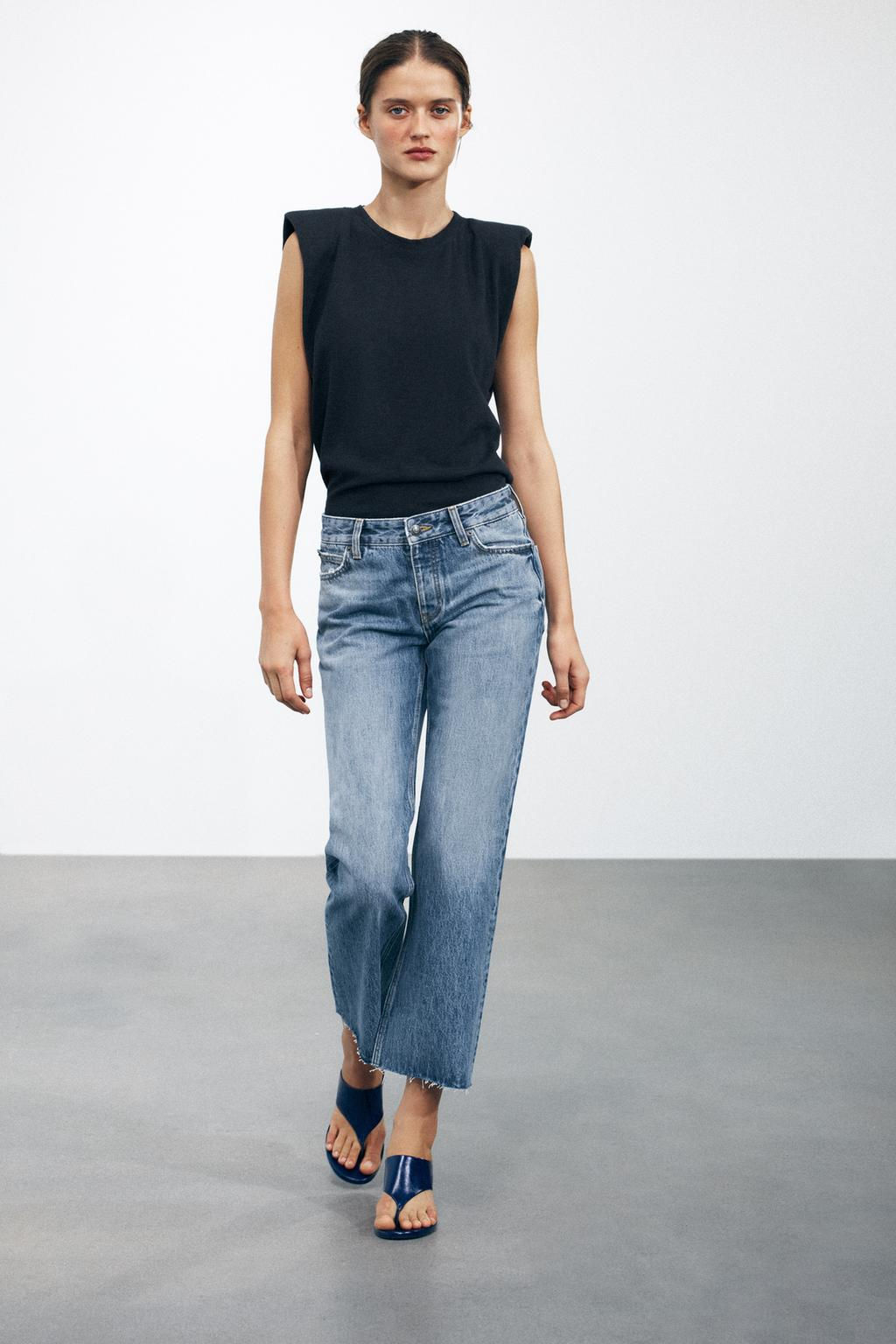 ZW COLLECTION LOW-RISE CROPPED FLARE JEANS - Zara фото 10