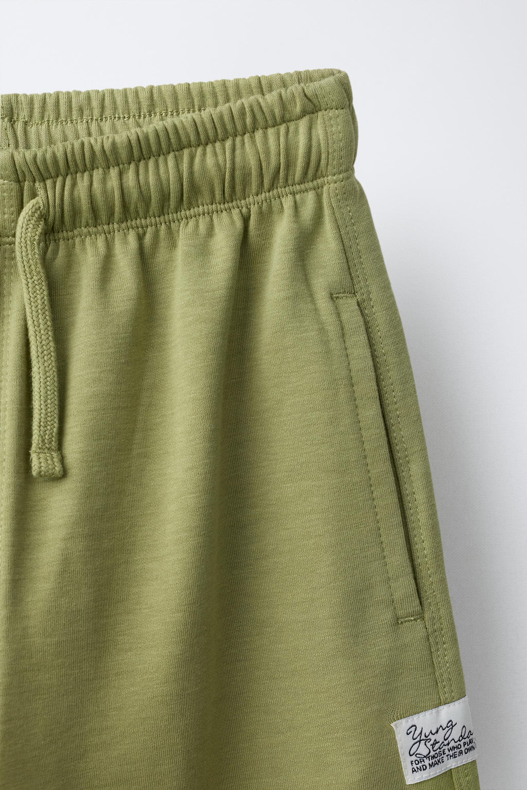 PANTAL?N FELPA STRAIGHT INTERLOCK / verde lavado - Zara фото 3