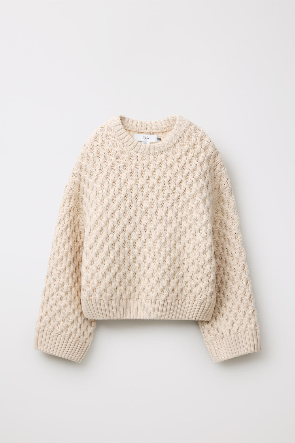 CABLE KNIT WOOL JUMPER LIMITED EDITION - Zara фото 7