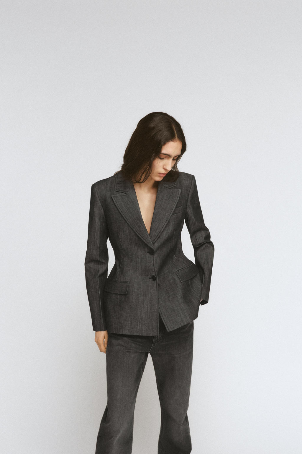 ZW COLLECTION DENIM BLAZER - Zara фото 5