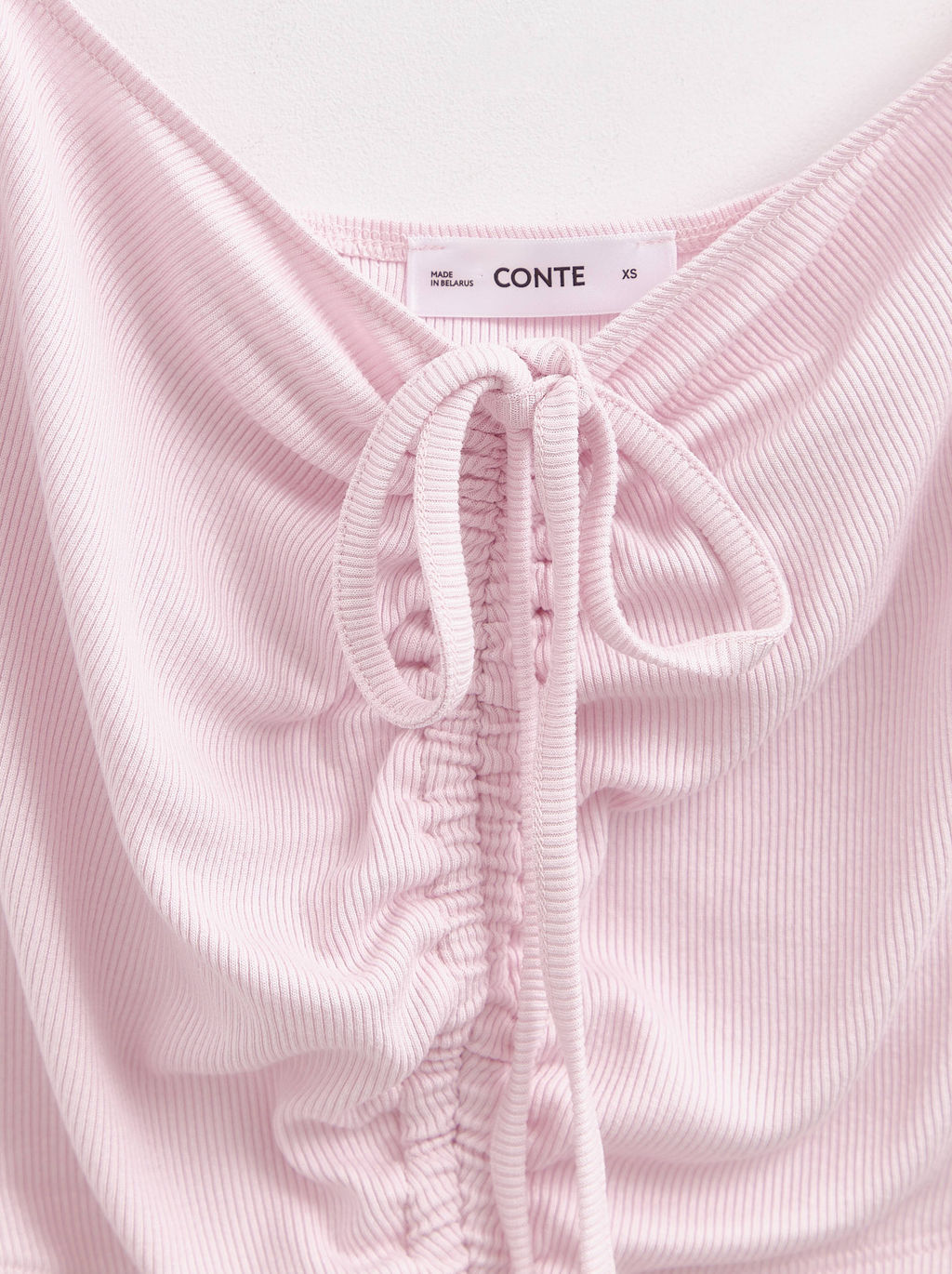 CONTE Укороченный топ в рубчик с отрытыми плечами и сборкой LD 2632 pink diamond - Conte elegant фото 8