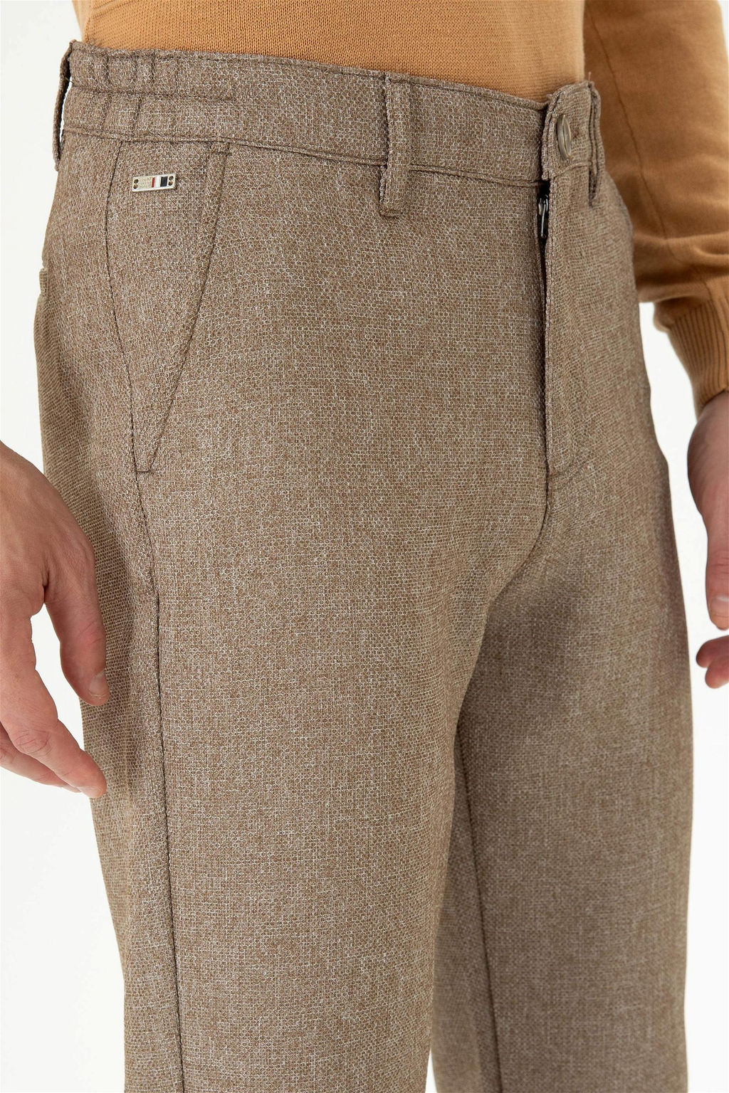 U. S. Polo Assn / Мужские брюки песочного цвета из парусины - U.s. polo assn фото 4