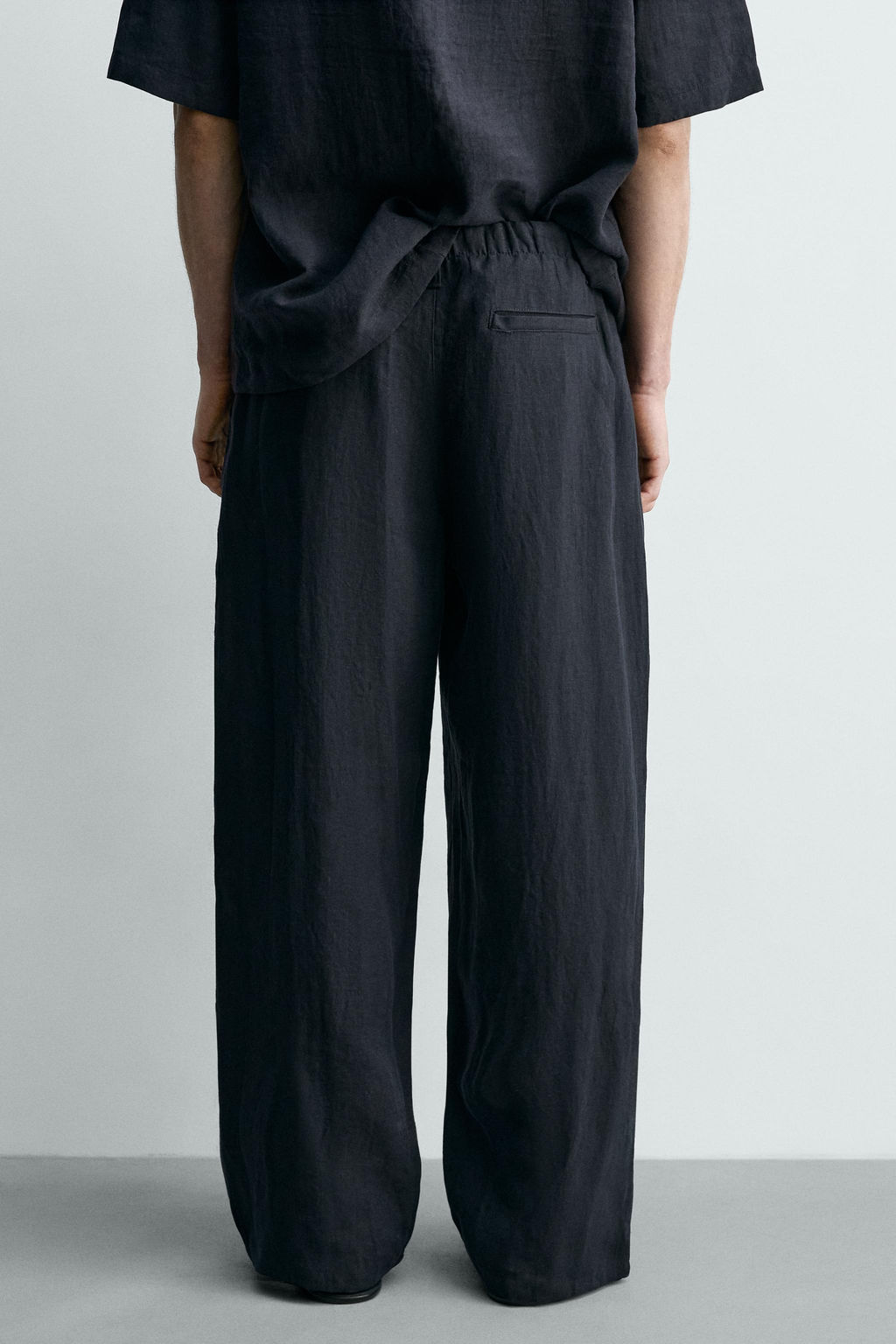PANTAL?N RELAXED FIT 100% LINO / Marino oscuro