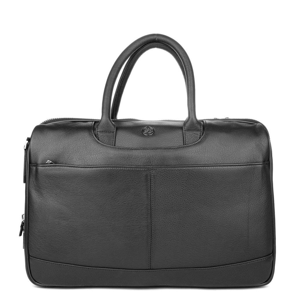 2897-18 black, мужская кожаная дорожная сумка Barcelo Biagi