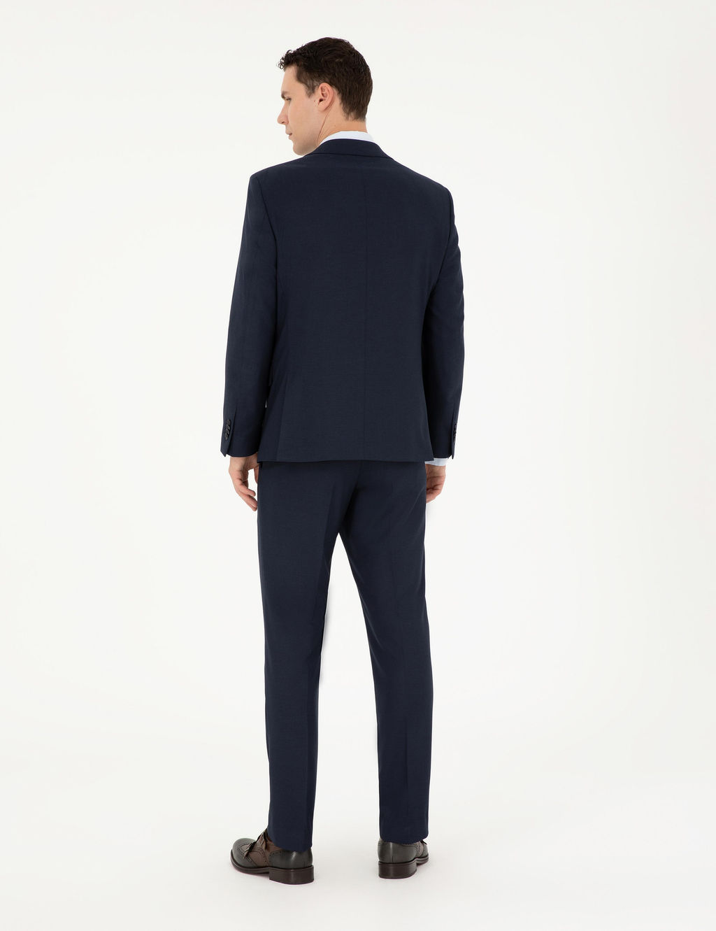 Lacivert Slim Fit Tak_m Elbise