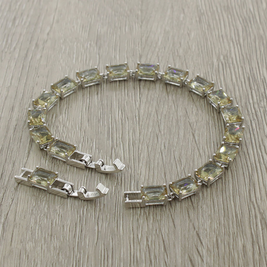 Султанит, браслет Джуди, покрытие родий, длина 17.5см - Agat77 фото 3