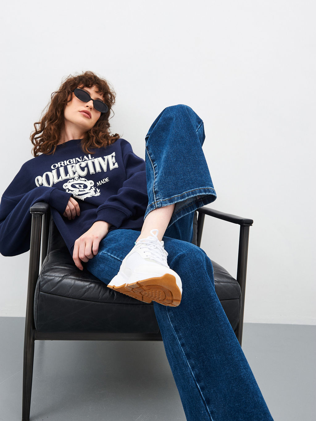 Женские джинсы широкие с высокой посадкой - Mossmore фото 59